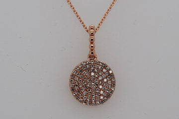 Rose Gold Pave Diamond Pendant